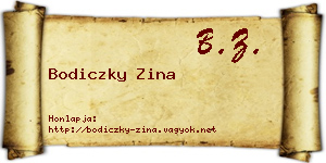 Bodiczky Zina névjegykártya